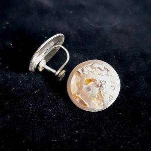 Vintage Silver and puka shell earrings